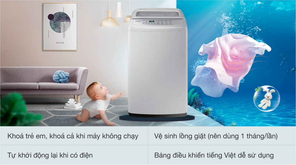 Máy giặt Samsung 9 Kg WA90H4200SG/SV