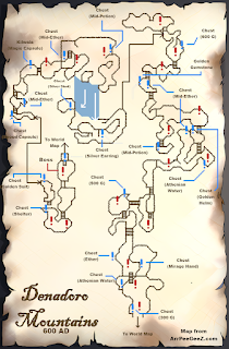 A map of the Denadoro Mountains in Chrono Trigger.