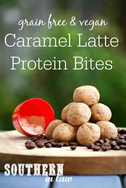 Healthy Caramel Latte Protein Bites Recipe - low carb, gluten free, vegan, refined sugar free, no bake snack recipes, bliss balls, clean eating recipes, grain free, paleo, peanut free