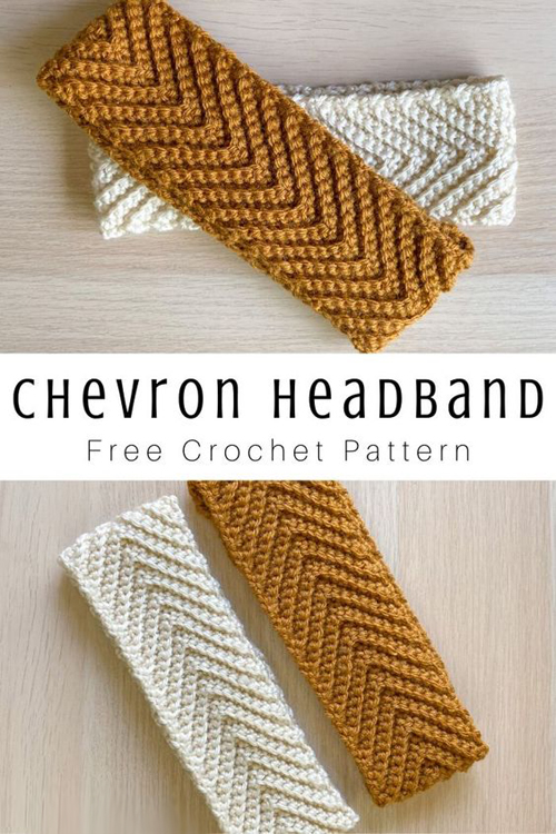 Gray Skies Crochet Chevron Headband - Free Pattern