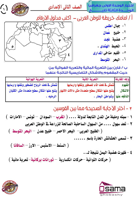 امتحانات دراسات للصف الثاني الإعدادي للدروس الأولى منهج أكتوبر 2024 Img_20230924032658_99078_44903