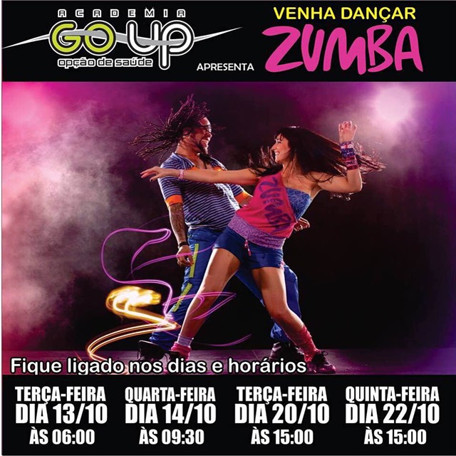 Venha dançar Zumba na Academia Go Up!