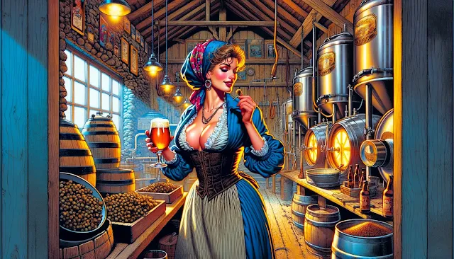 fuller busty beer brew girl