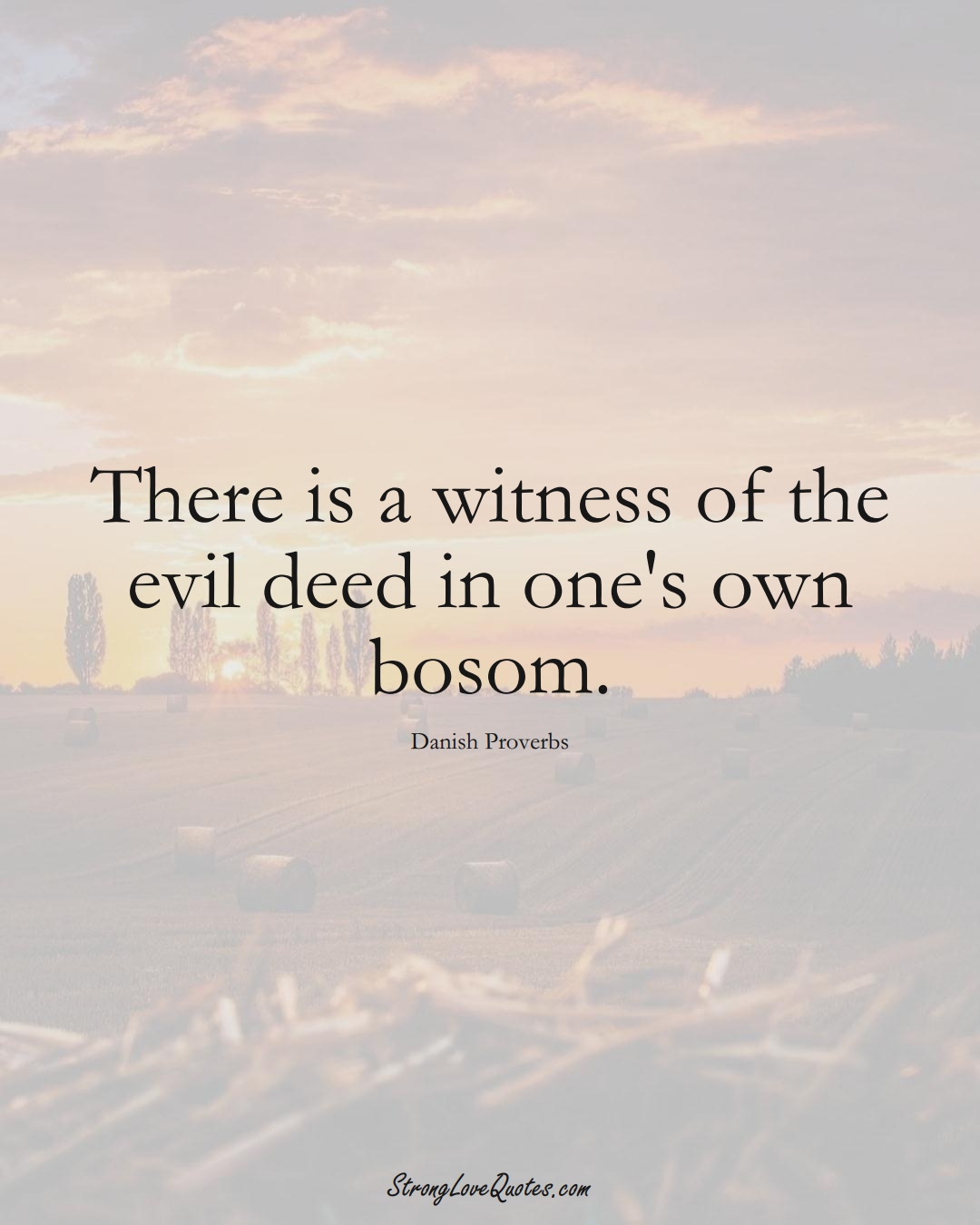 There is a witness of the evil deed in one's own bosom. (Danish Sayings);  #EuropeanSayings