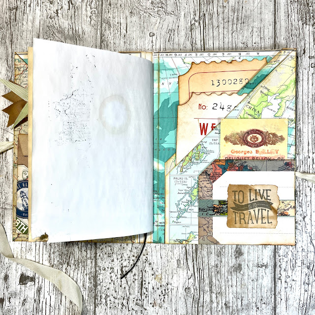 Mini Travel Journal Inspired By Camelia Crafts Pocket Folio From One Double Book Page