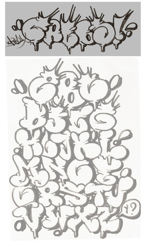 Sample Fonts Design Graffiti Alphabet Bubble A-Z