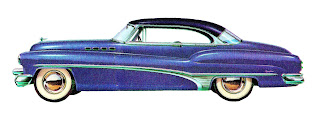 vintage car buick clipart digital download 1950 illustration