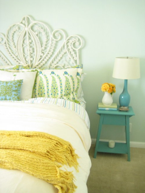 Heir and Space Bedroom  inspiration Mint  Green  and White