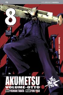 Akumetsu 8 - 1 Giugno 2008 | CBR 215 dpi | Mensile | Fumetti | Manga | Shounen | Azione | Fantasy
Akumetsu è un shounen manga di Yoshiaki Tabatae Yuki Yogo per la Akita Publishing, mentre in Italia la pubblicazione è stata a cura della J-Pop.
Un nuovo eroe mascherato è apparso in Giappone, il suo nome è Akumetsu! Un vendicatore mascherato pronto ad estirpare il male e la corruzione radicata nella società. Il nostro eroe non guarda in faccia nessuno, cinico spietato è disposto a dare «il buon esempio» ad ogni costo. Nelle sue mire finiscono politico corrotti, perversi uomini di potere, bancari senza scrupoli e poliziotti lassisti. Tutti pagheranno con la vita! Nessuno ha scampo se entra nella lista nera di Akumetsu, che è pronto a tutto pur di estirpare il male, anche a farsi esplodere! La morte nel compimento del suo dovere non ferma assolutamente Akumetsu: in fondo qui si parla di estirpare il male!
Questo è solo uno dei misteri che il nostro vendicatore mascherato si porta dietro; che legame c'è tra lui ed il liceale Sho Azama? Come può essere in più posti nello stesso momento? Shiina Nagasawa ha veramente scoperto chi è Akumetsu? Riuscirà la polizia a fermare il giustiziere?
Il manga presenta situazioni action ad alto contenuto spettacolare, Akumetsu risolverà i «casi» nelle maniere più impensate e devastanti. Ogni numero non da respiro e i momenti per rilassarsi si contano su poche pagine.
Il tratto di Yogo è preciso e riesce a far apprezzare anche le situazioni più frenetiche.
Uno shonen atipico e politicamente scorretto, consigliato a chi cerca qualcosa di nuovo con alcuni interessanti spunti di riflessione sul marcio della società moderna.