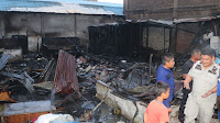 Kebakaran di  Pasar Laguboti, 3 Rumah Hangus