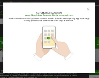 Pagare un F24 online con Sanpaolo dal computer - 2 autorizzare l'accesso all'area personale con la modalità impostata