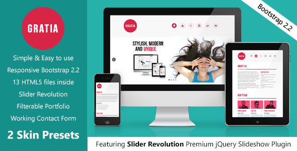 Gratia - Simple Responsive Creative HTML5 Theme - Creative Site Templates