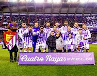 REAL VALLADOLID C. F. - Temporada 2018-19 - Óscar Plano, Masip, Michel, Sergi Guardiola, Joaquín, Kiko OLivas y Keko; Alcaraz, Javi Moyano, Hervías y Nacho. REAL VALLADOLID C. F. 0 VILLARREAL C. F. 0. 08/02/2019. Campeonato de Liga de 1ª División, jornada 23ª. Valladolid, estadio José Zorrilla