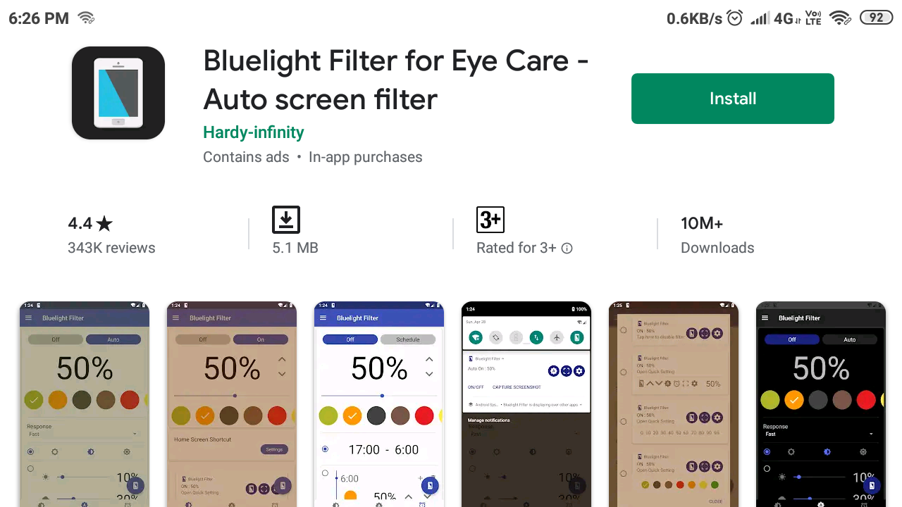 Bluelight Filter for eye care night mode app