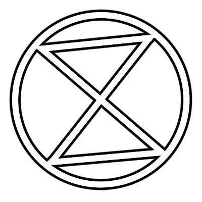 Extinction Rebellion Logo - Black and White Drawing