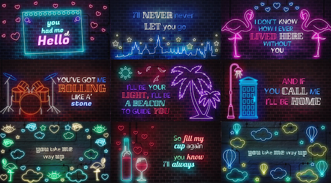 Neon Lyrics Template : After Effects Templates 