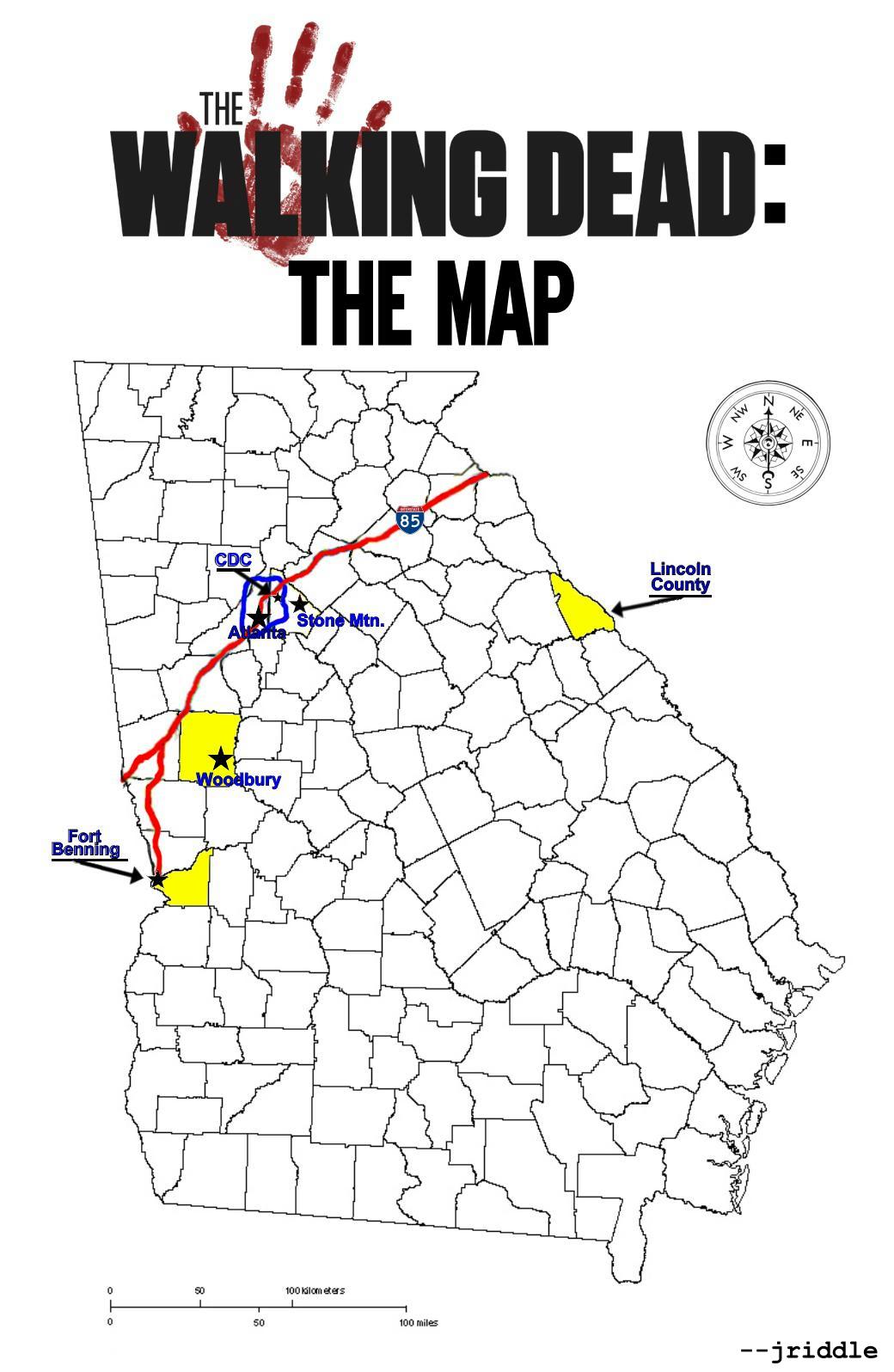 The Geography of THE WALKING DEAD