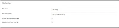 WordPress Install Settings 2