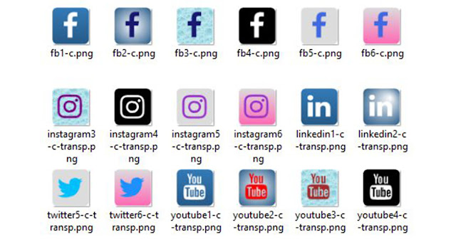 Imágenes PNG de Botones Redes Sociales para descargar (Cuadrados)