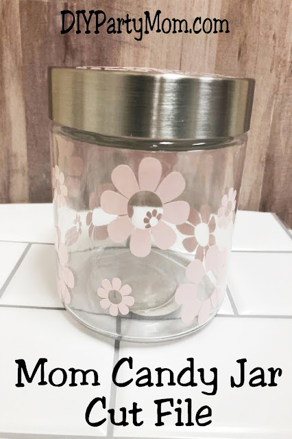 Even a newbie vinyl crafter can create an easy Mother's day gift with this cute Candy jar cut file. Using  beginner skills and your cutting machine, you'll have a sweet and easy gift for mom.