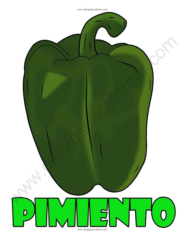 Pimiento dibujo a color y para colorear