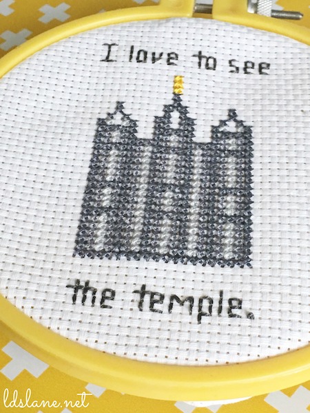 I Love to See the Temple - free cross stitch pattern by LDS Lane