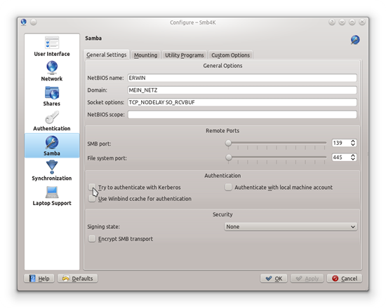 smb4k configuration_samba