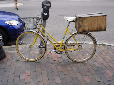 yellow cargo bike