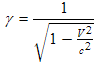 relativistic gamma factor