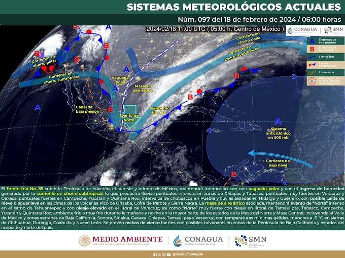  Bajas temperaturas durante la tarde, fuerte evento de norte y lluvias variables para este domingo