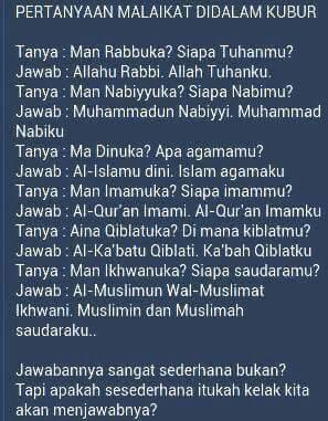 SubhanAllah !!! Info Menafaat : MAMPUKAH kita jawab 5 