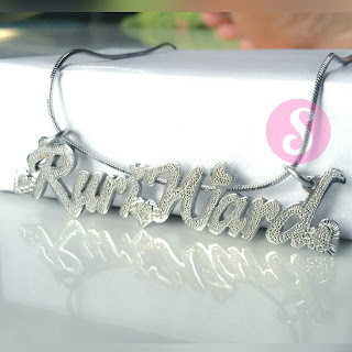 kalung nama monel silver grafir - ruriward