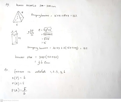 Soal Ujian Sekolah Matematika SMP Dengan Jawaban Tahun 2023