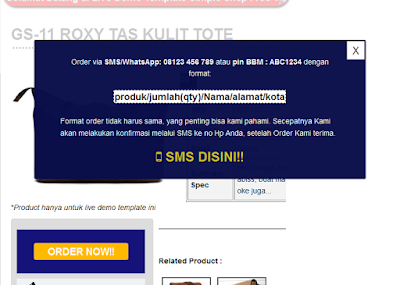 popup order via sms