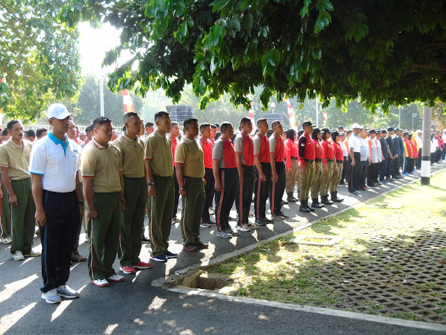 Pasukan Kodim 0727/Karanganyar Saat Ikuti Upacara HUT Haornas ke 36 Tahun 2019