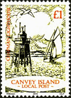 Canvey Local Post Lighthouse and Yacht Stamp