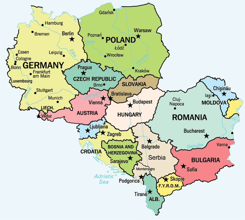 Europe centrale géographie