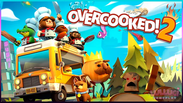 Banner Overcooked 2 - Jogos em Live, post com pequeno resumo do jogo e experiência da Streamer com a jogatina