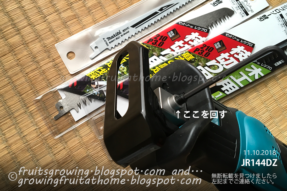 マキタ レシプロソーjr144drf Dz を果樹の剪定に使ってみた おいしい鉢植え果樹の栽培育て方 自宅を果樹園に