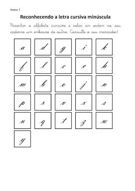 Sequência Didática Letra Cursiva
