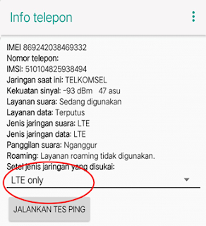 ubah menjadi LTE only