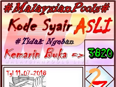 Prediksi Togel Malaysia Pools hari ini Rabu Malaysian Pools 11 Juli 2018