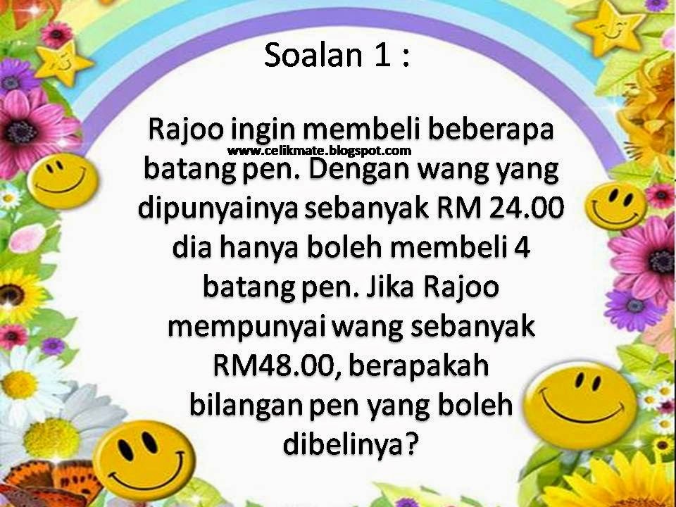 CELIK MATEMATIK: KSSR TAHUN 4 : 10. 7 : Penyelesaian 