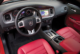 Two-tone (red and black interior) of the 2011 Dodge Charger