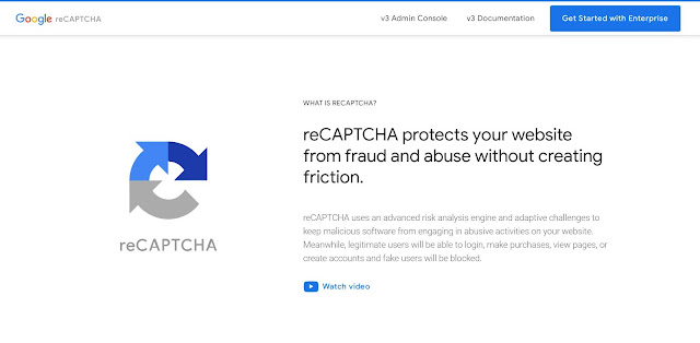 Lo primero será ingresar al sitio web de reCAPTCHA de Google en este enlace: https://www.google.com/recaptcha/about/