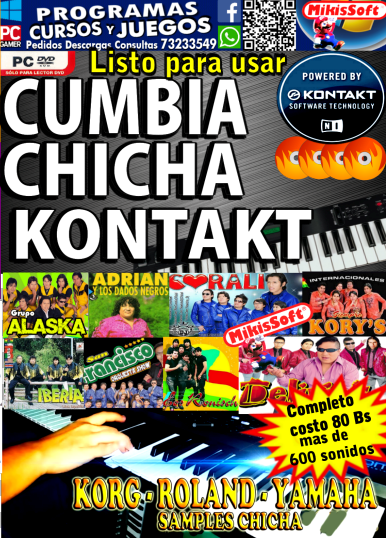 cumbia chicha kontakt listo para usar - 80 bs - increible coleccion de instrumentos virtuales