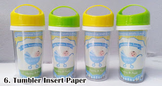 Tumbler Insert Paper merupakan salah satu rekomendasi souvenir kelahiran bayi yang berkesan