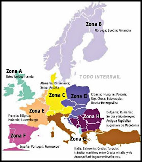 mapa interrail