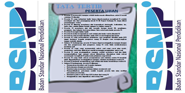 Banner Tata Tertib Peserta Ujian Sekolah 2016. Langsung 