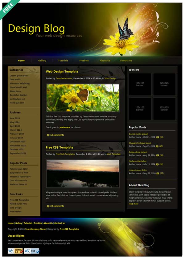 Free Editable PSD Website Template